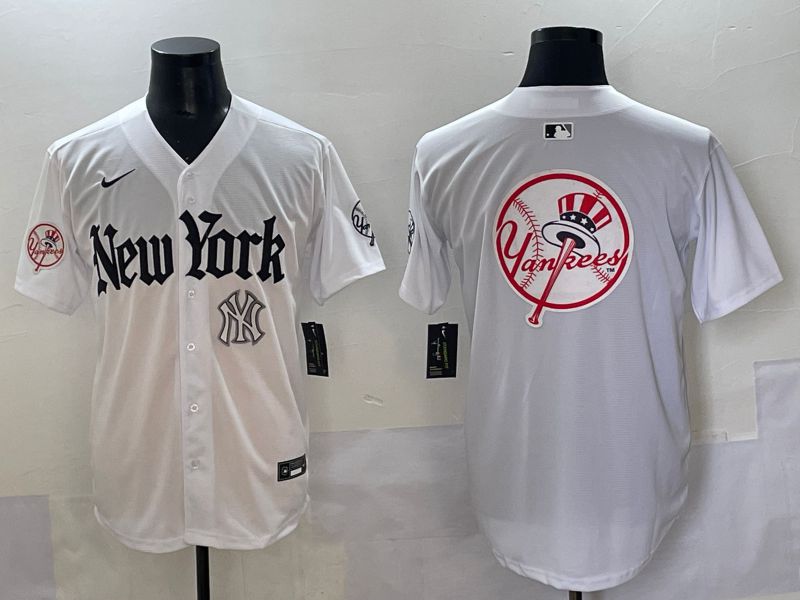 Men 2025 New York Yankees Blank White Five generations Joint Name Nike MLB Jersey style 101
